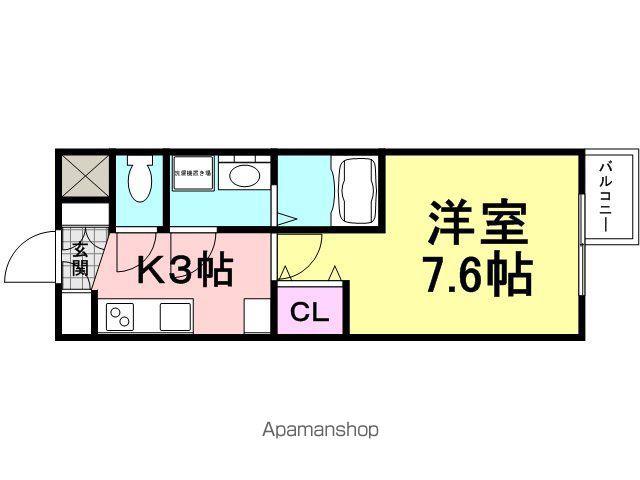 シエテ杭瀬南(1K/2階)の間取り写真