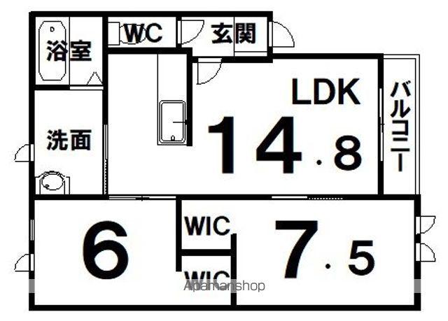 CHERIE FLEUR(2LDK/2階)の間取り写真
