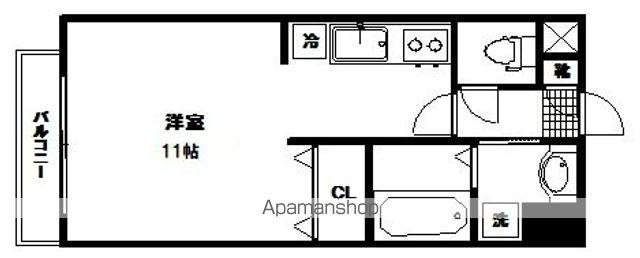 レーベンス柏木(ワンルーム/4階)の間取り写真