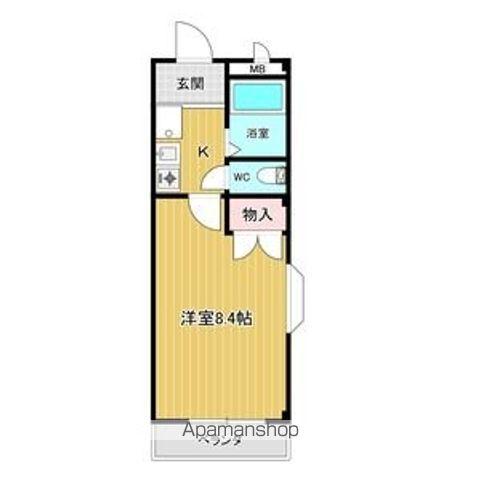 ヒルズ森(1K/2階)の間取り写真