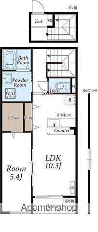 クレストⅡ(1LDK/2階)の間取り写真
