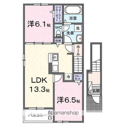 TAKARABAKO Ⅱ(2LDK/2階)の間取り写真