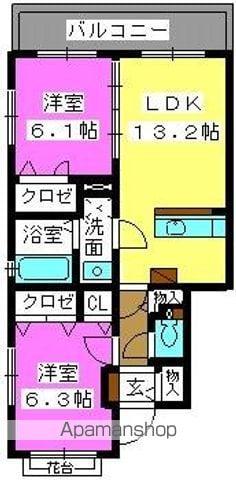 サン・グリーン(2LDK/3階)の間取り写真