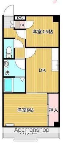 カーサ松庵(2DK/2階)の間取り写真