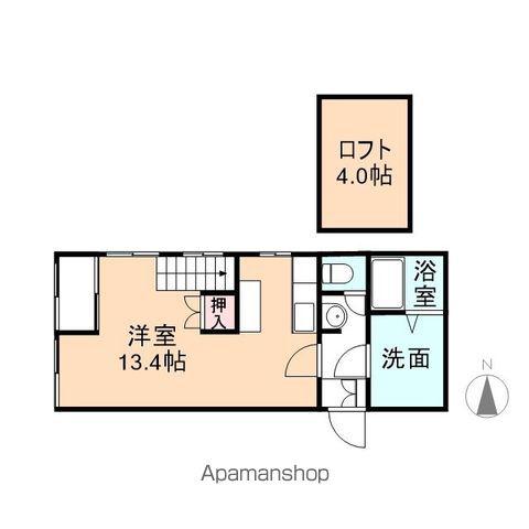 富山地鉄本線 越中荏原駅 徒歩9分 2階建 築35年(1K/1階)の間取り写真