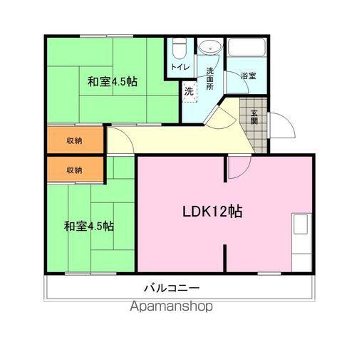 サンハイツ森本2号棟(3DK/3階)の間取り写真