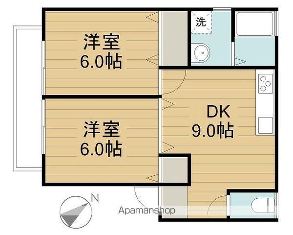 マリーク弐番館(2DK/2階)の間取り写真