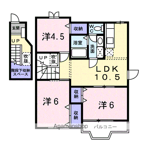 キャンディポップC(3LDK/2階)の間取り写真