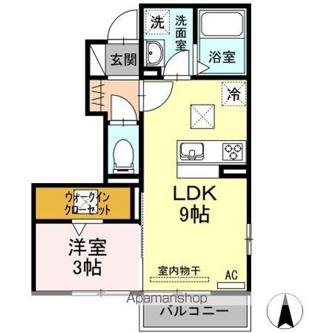 GRAZIACASA(1LDK/1階)の間取り写真