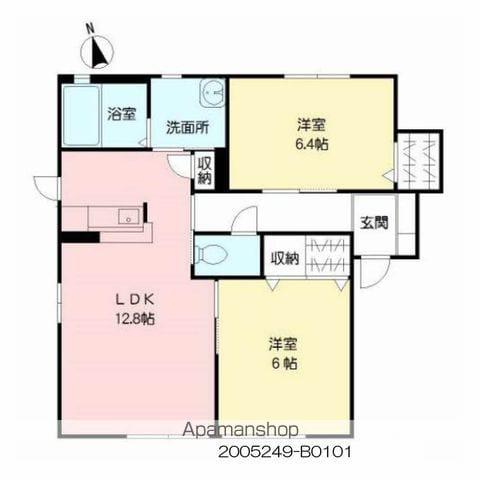 ベイサージュ豊岡  B棟(2LDK/1階)の間取り写真