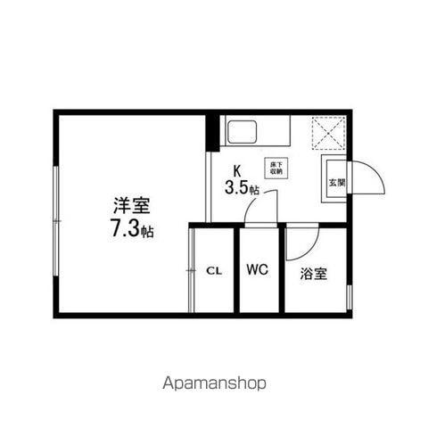 コスモランド八乙女(1K/1階)の間取り写真