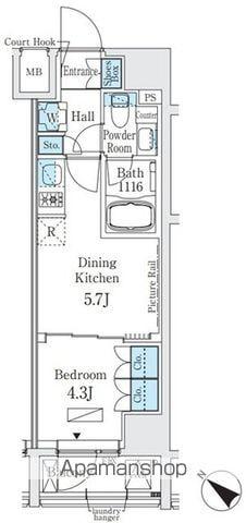 ベルトロワ人形町(1DK/8階)の間取り写真