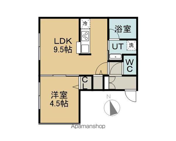 ENCHANT-THE千歳北栄(1LDK/3階)の間取り写真