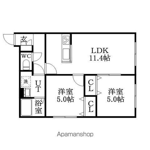クラリス菊水Ⅱ(2LDK/4階)の間取り写真