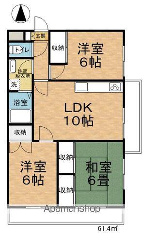 ハイツアルピーノ(3LDK/1階)の間取り写真