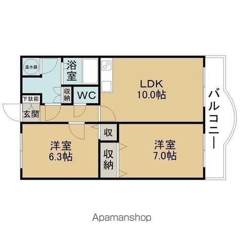 エクセレント(2LDK/1階)の間取り写真