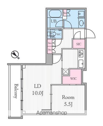 URBAN PARK GRANDE代官山(1LDK/2階)の間取り写真