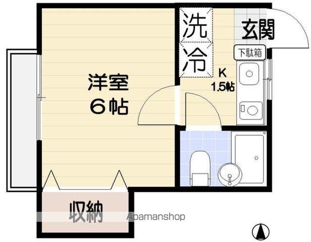 ウィスタリア(1K/2階)の間取り写真