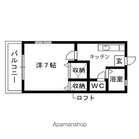 アブニールⅡ(1K/2階)の間取り写真