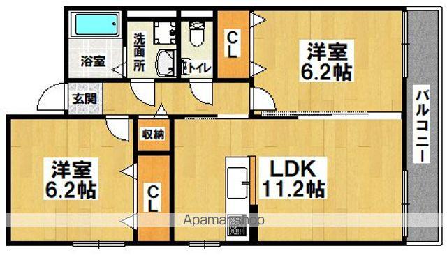 アサヒレジデンス(2LDK/1階)の間取り写真