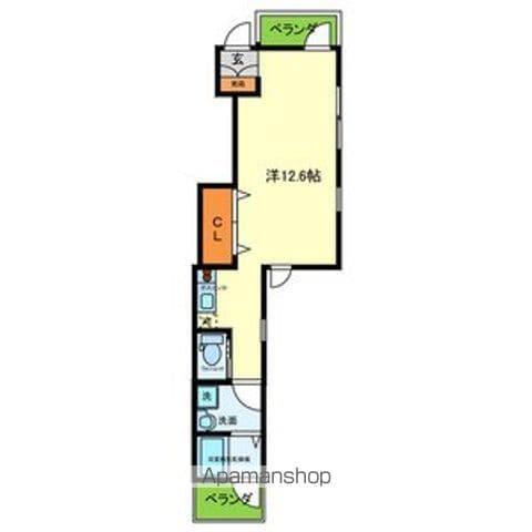 アダージョM(ワンルーム/3階)の間取り写真