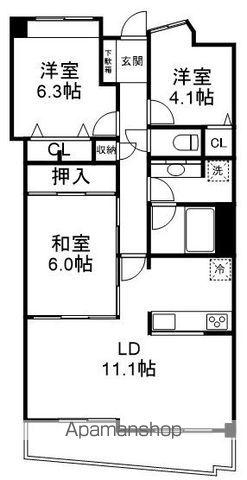 東急ドエルアルス薬園台グランドプラザ(3LDK/3階)の間取り写真