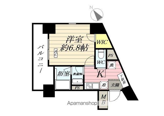 リヴシティ横濱ヒルサイドテラス(1K/6階)の間取り写真