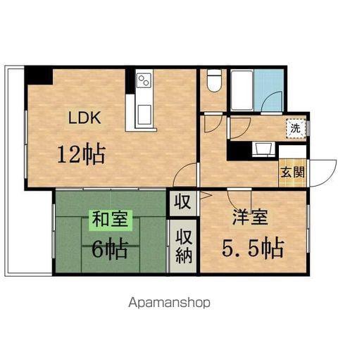 ウィステリア豊田(2LDK/4階)の間取り写真