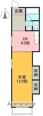 コーポ東久(1DK/4階)の間取り写真