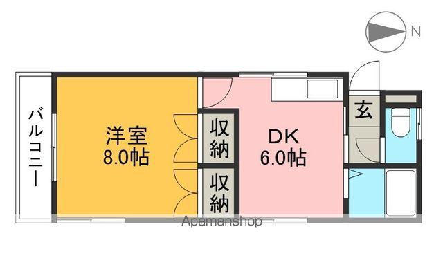 ハピィハイツ百石(1DK/1階)の間取り写真