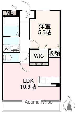 ハイマート紙町(1LDK/1階)の間取り写真