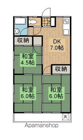 川島コーポ(3DK/2階)の間取り写真