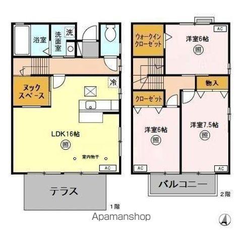 ジヴェルニー(3LDK/1階)の間取り写真
