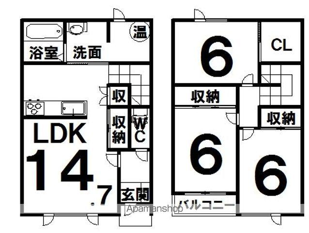ＴＯＷＮ　ＣＩＥＬＯⅡ（タウン　シエロⅡ）(3LDK)の間取り写真