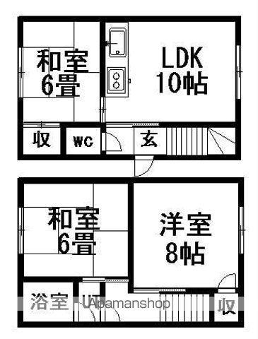 あおいハウスB(3LDK/2階)の間取り写真