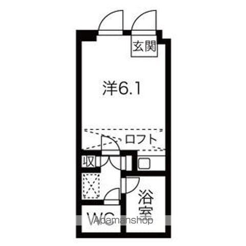 アップル春日井(ワンルーム/1階)の間取り写真