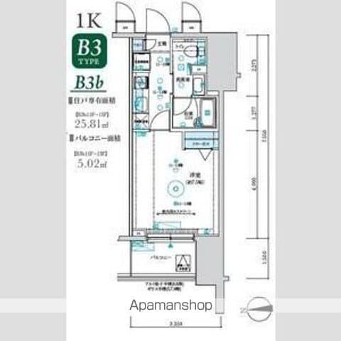 MAXIV八王子TRE(1K/13階)の間取り写真