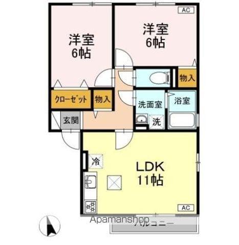 博多南線 博多南駅 徒歩20分 2階建 築23年(2LDK/2階)の間取り写真