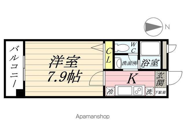 フィネス昭和町Ⅱ(1K/3階)の間取り写真