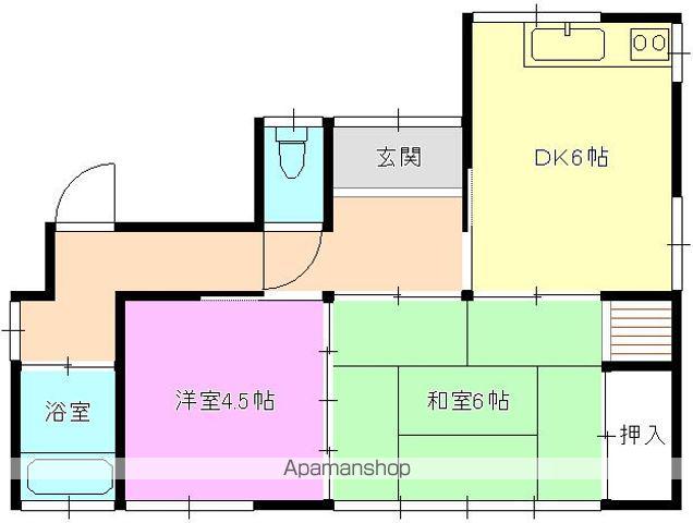 山陽本線 櫛ケ浜駅 徒歩98分 1階建 築32年(2DK)の間取り写真