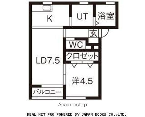 リジエールF棟(1LDK/1階)の間取り写真