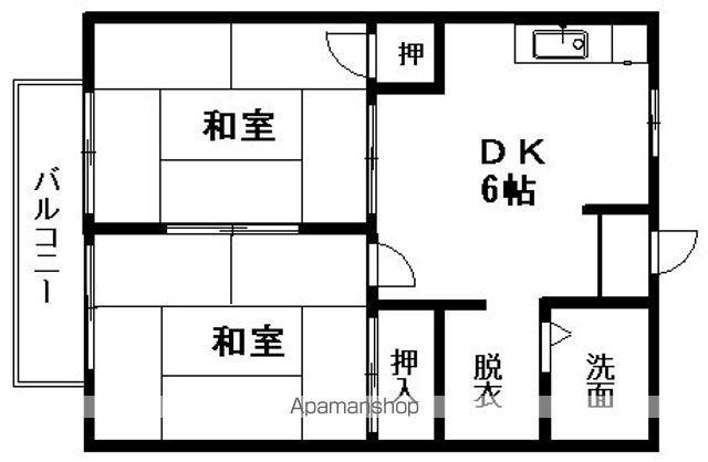 ハイツボニータ(2DK/1階)の間取り写真