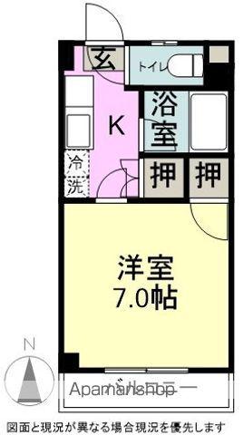 ビッグソルトヒルB(1K/3階)の間取り写真