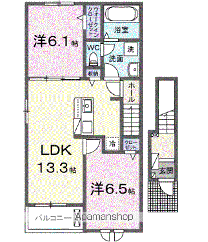 アルブル(2LDK/2階)の間取り写真