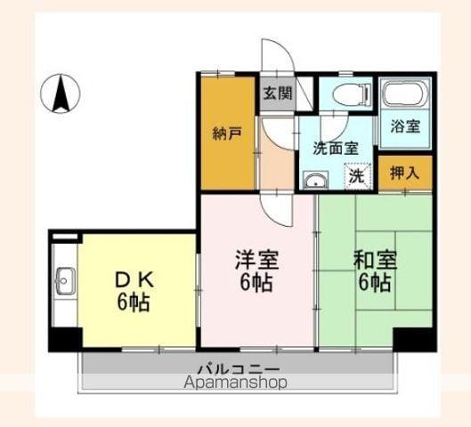 ハイム辻A(2DK/2階)の間取り写真