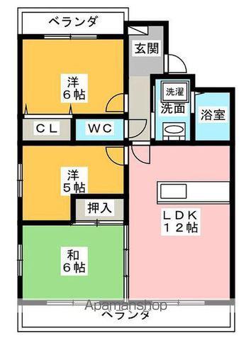 REVER SEJOUR UN(3LDK/3階)の間取り写真