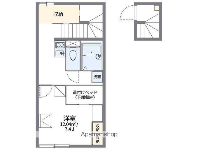 レオパレスセンターウエストⅠ(1K/2階)の間取り写真