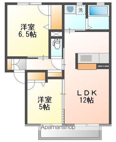 アルメリア土井南A・B棟(2LDK/2階)の間取り写真