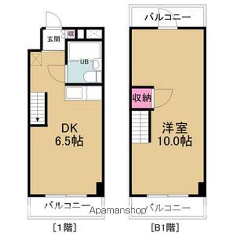 赤坂第一ビル(1DK/1階)の間取り写真