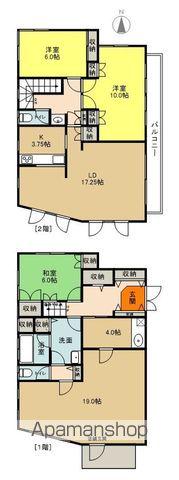 常磐線 湯本駅 バス乗車時間：12分 町下橋バス停で下車 徒歩1分 2階建 築34年(3LDK)の間取り写真